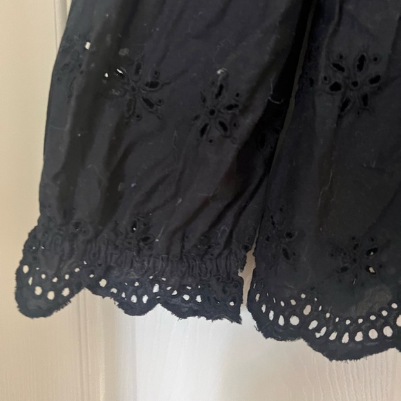 Madewell Long Sleeve Eyelet Black Shirt Medium - Picture 2 of 5
